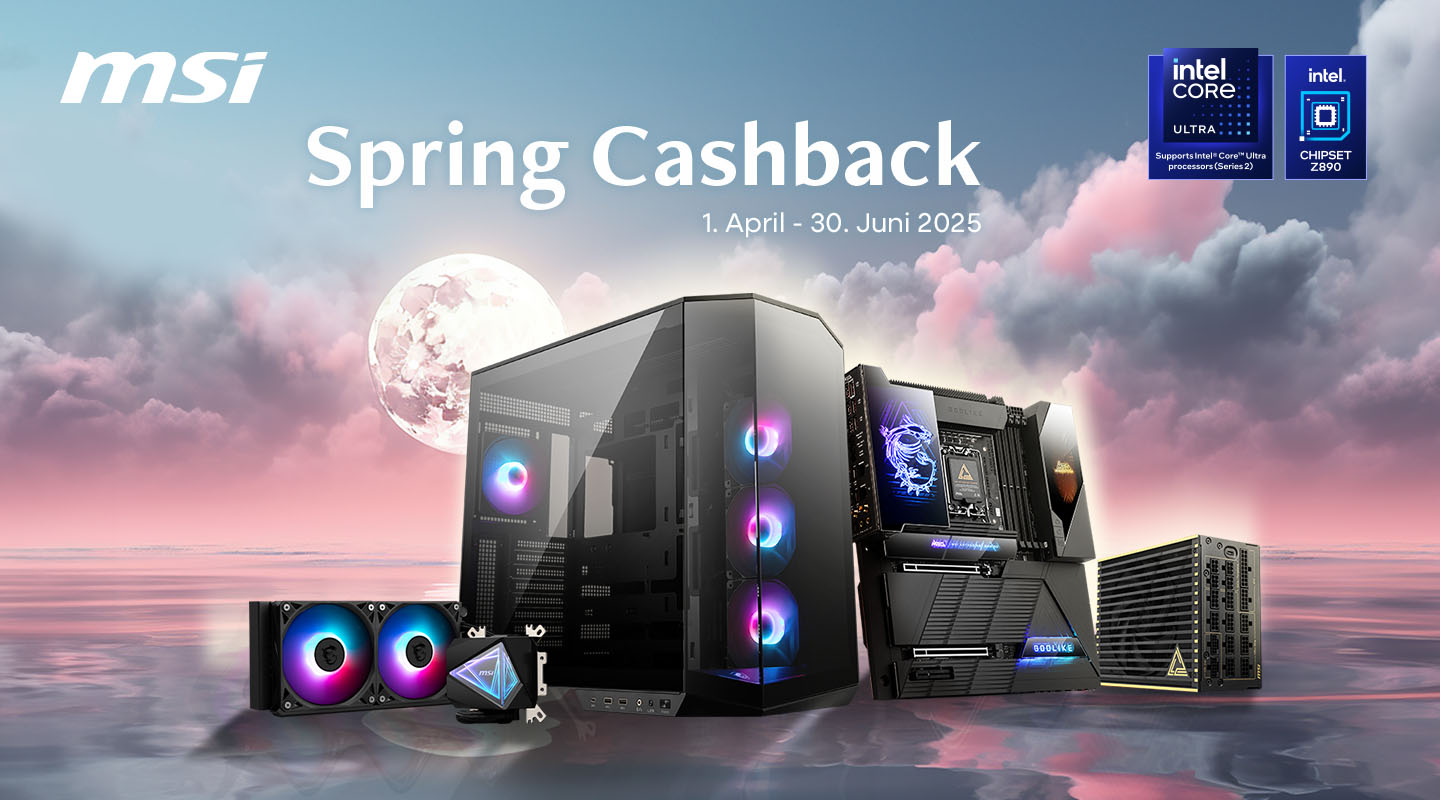 MSI Spring Cashback und Produkte: AIO, Gehäuse, Mainboard, PSU